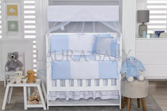 Kit Mini Berço 08 Peças - Azul Bebê