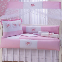 KIT BERÇO AMERICANO ACONCHEGO 100% ALGODÃO DOÇURA ROSA