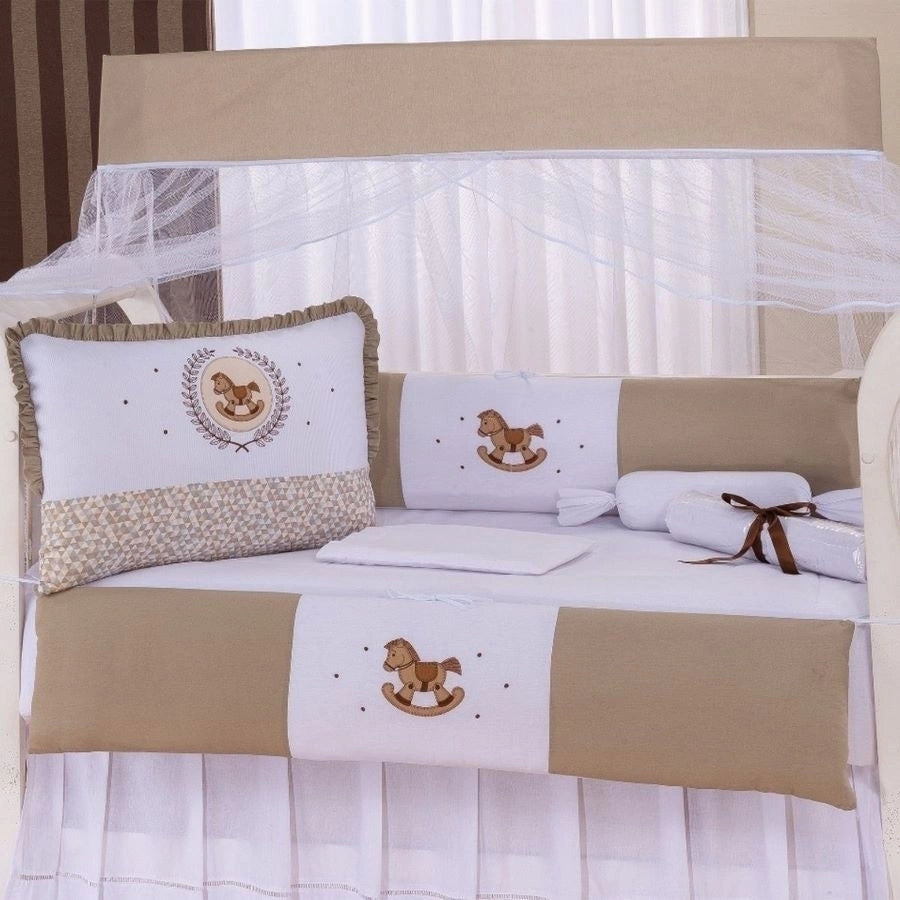 KIT BERÇO AMERICANO ACONCHEGO 100% ALGODÃO CAVALINHO