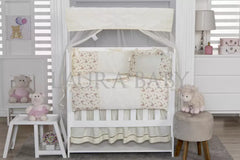 Kit Mini Berço 08 Peças - Floral Ferrugem