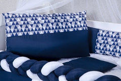 KIT BERÇO AMERICANO 11 PEÇAS CLASSIC MICROFIBRA - ALTEZA MARINHO