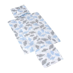 Trocador portátil plastificado - arco íris azul