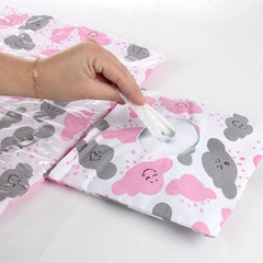 Trocador portátil plastificado - arco íris rosa