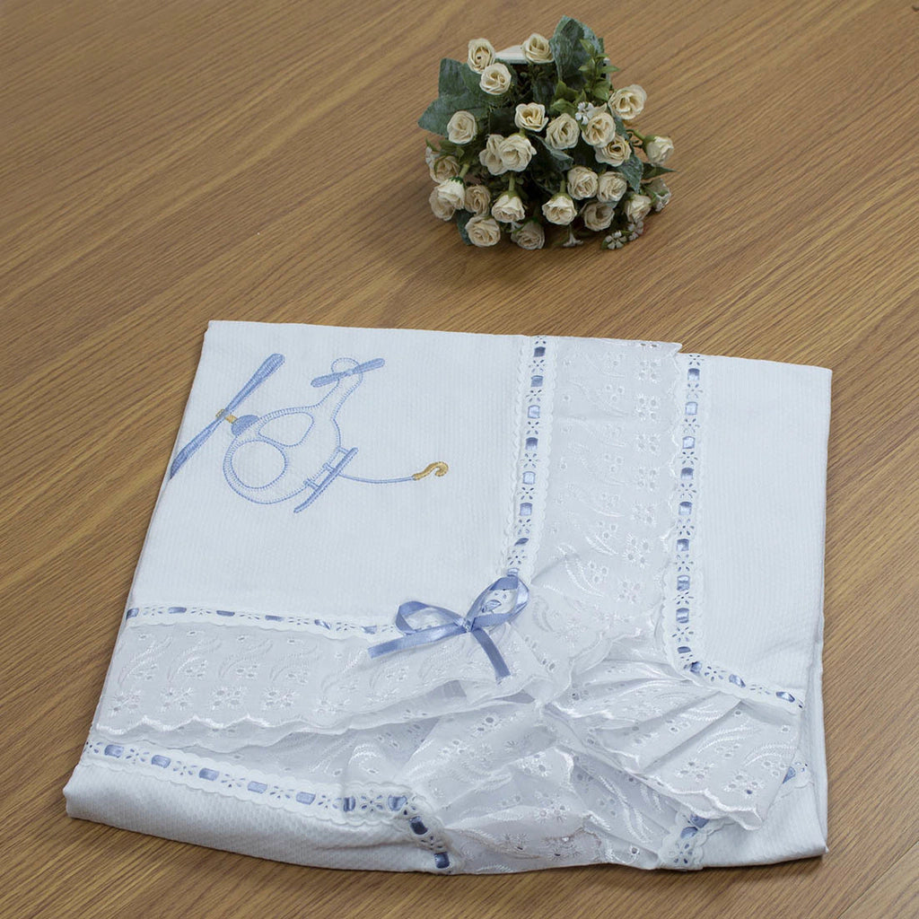 MANTA DE PIQUET C/ LASIE 100% ALGODÃO - AVIÃO