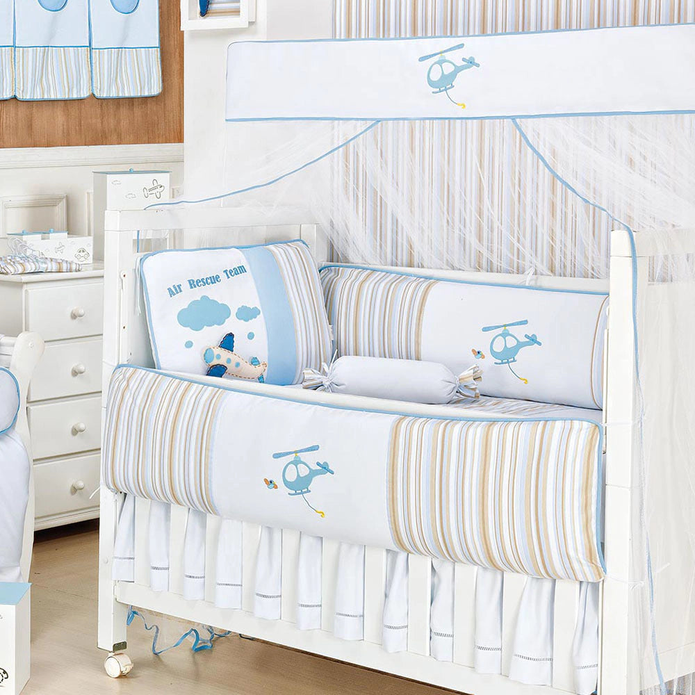 KIT DE BERÇO GLAMOUR 09 PEÇAS - AVIÃO