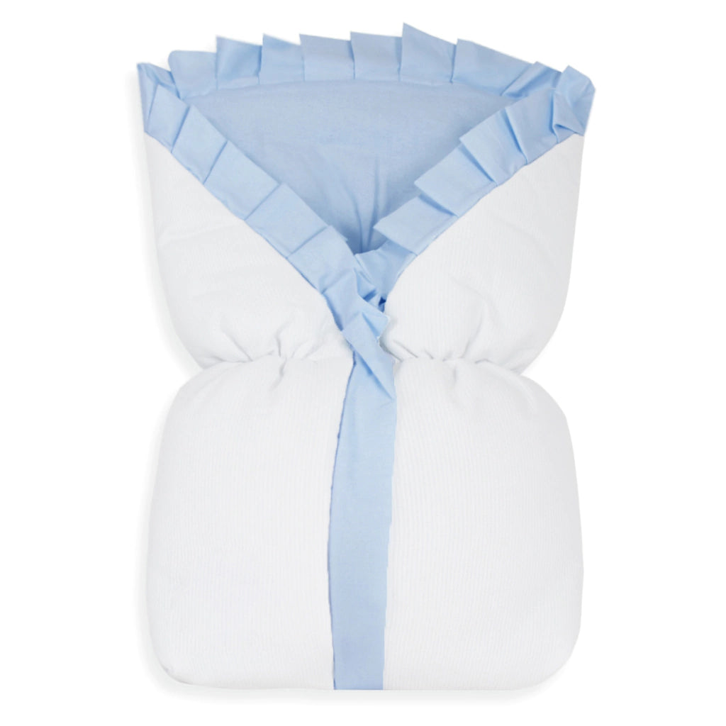 SACO DE BEBÊ - AZUL COM BRANCO