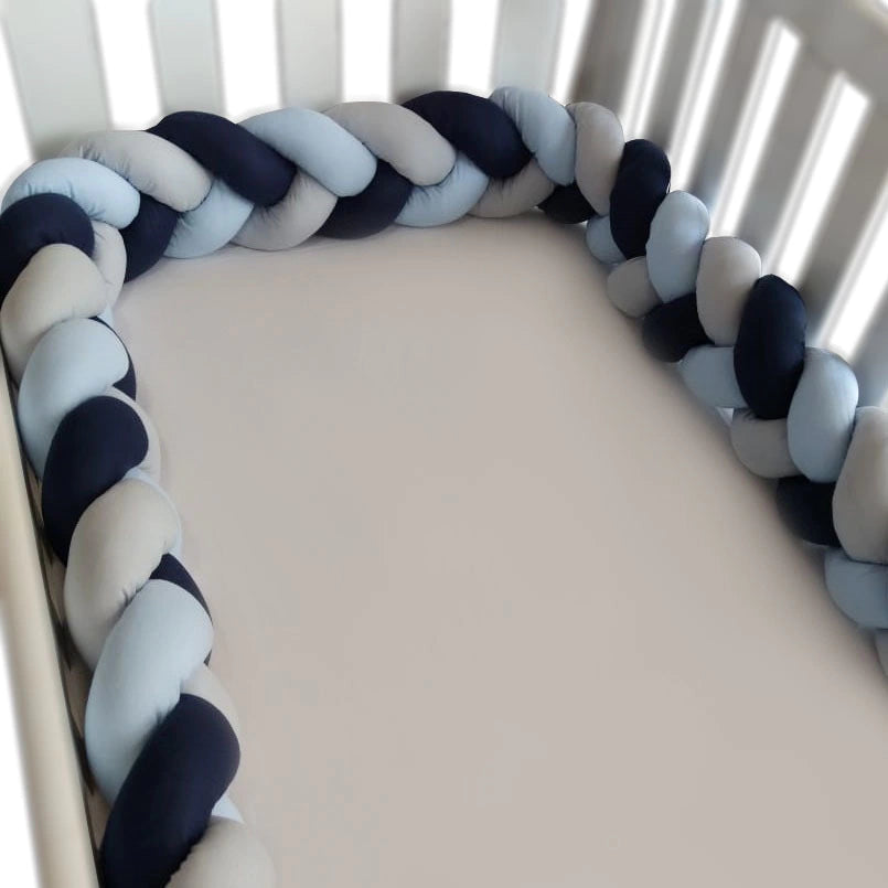 PROTETOR DE BERÇO TRANÇA 4,00 MTS - AZUL MARINHO E CINZA