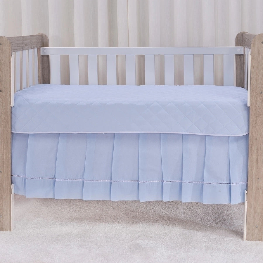 Saia de Berço Americano Ponto Palito Microfibra - Azul