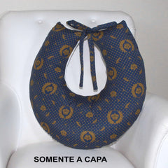 Capa De Almofada Amamentação Mt - Nobreza Marinho Com Dourado