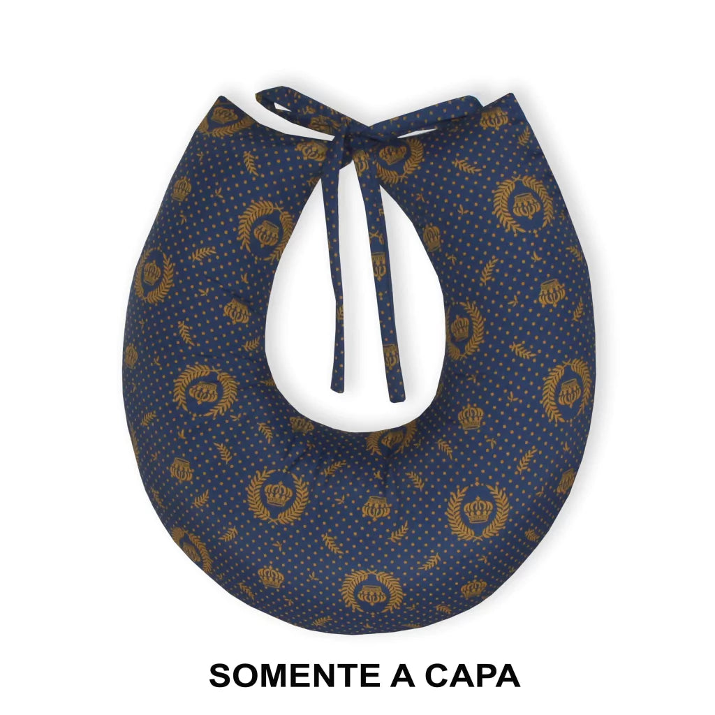 Capa De Almofada Amamentação Mt - Nobreza Marinho Com Dourado