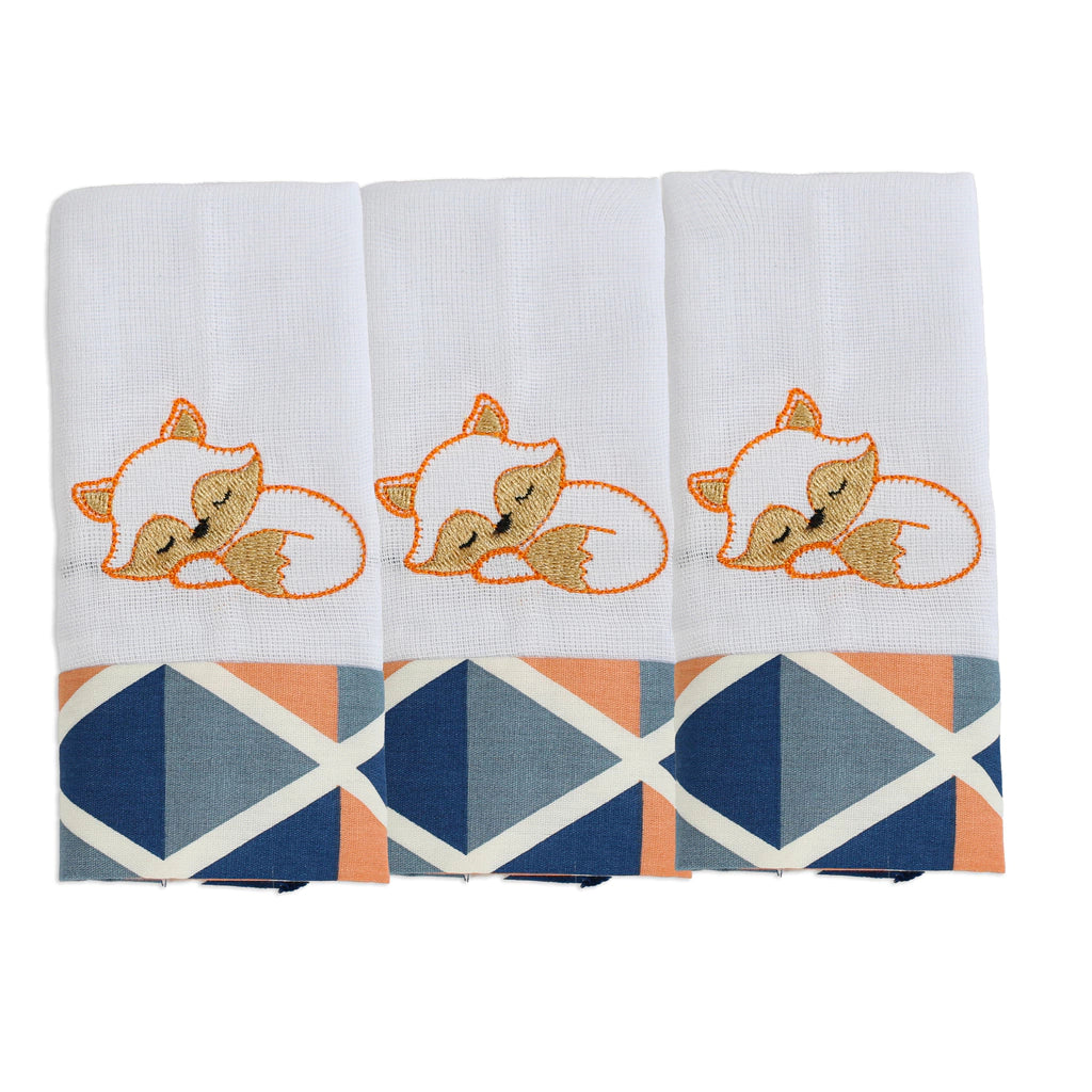 BABETE BORDADA 03 PÇS - RAPOSA