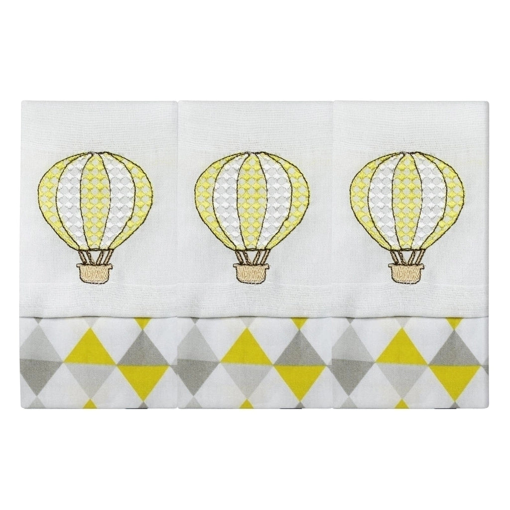 BABETE BORDADA 03 PÇS - BALÃO