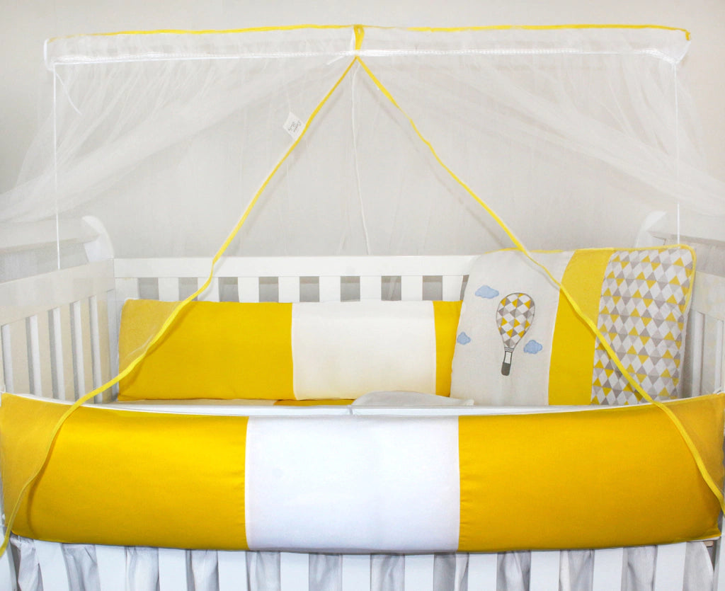 KIT KIDS COM MOSQUITEIRO COMUM 07 PEÇAS - BALÃO AMARELO
