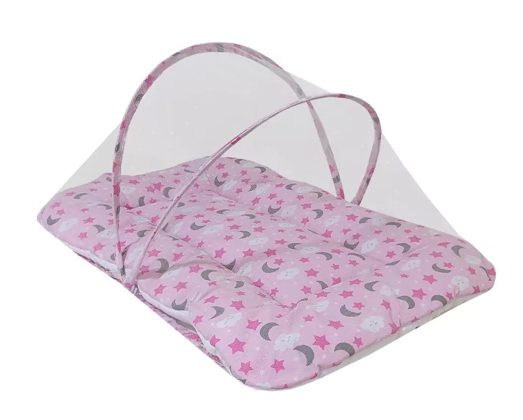 Colchonete Portátil Com Mosquiteiro - Soninho Rosa