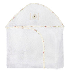 TOALHA COM CAPUZ BORDADA - FLORAL FERRUGEM
