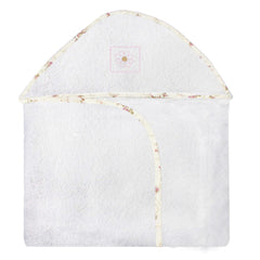 TOALHA COM CAPUZ BORDADA - FLORAL ROSA