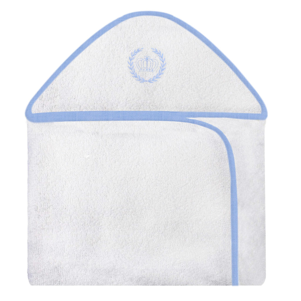 TOALHA COM CAPUZ BORDADA - REALEZA AZUL