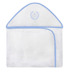 TOALHA COM CAPUZ BORDADA - REALEZA AZUL