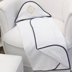 TOALHA COM CAPUZ BORDADA - URSO ARABESCO DOURADO