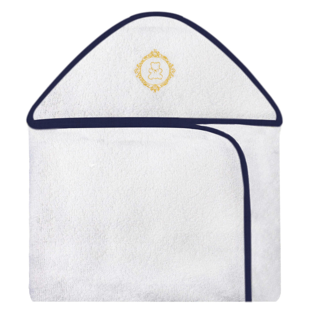 TOALHA COM CAPUZ BORDADA - URSO ARABESCO DOURADO
