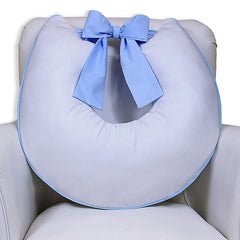 ALMOFADA DE AMAMENTAÇÃO LAÇO - BRANCA COM AZUL