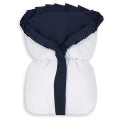 SACO DE BEBÊ - BRANCO BABADO MARINHO