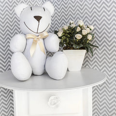 URSINHO COM LAÇO - BRANCO COM PALHA