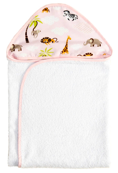 Toalha Com Capuz Bordado - Floresta Rosa