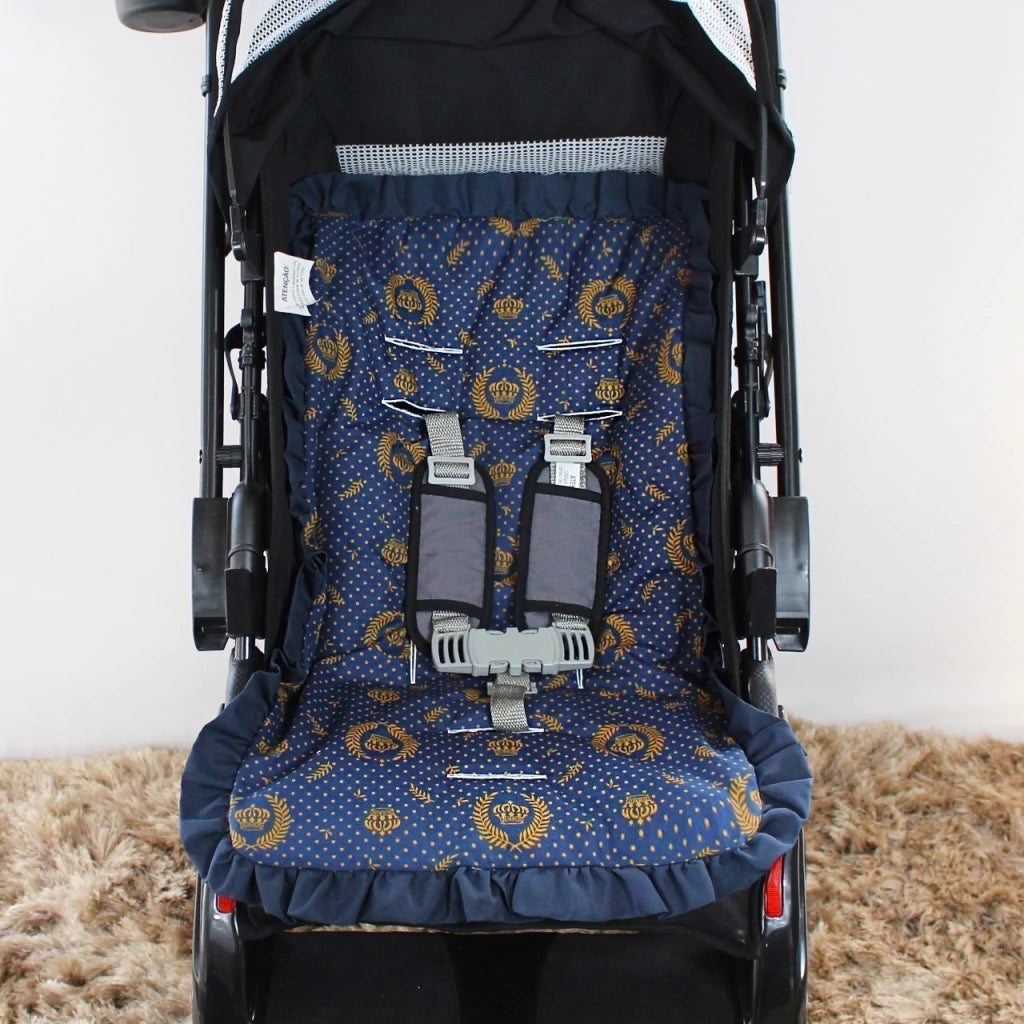 Capa De Carrinho Mt - Nobreza Marinho Com Dourado