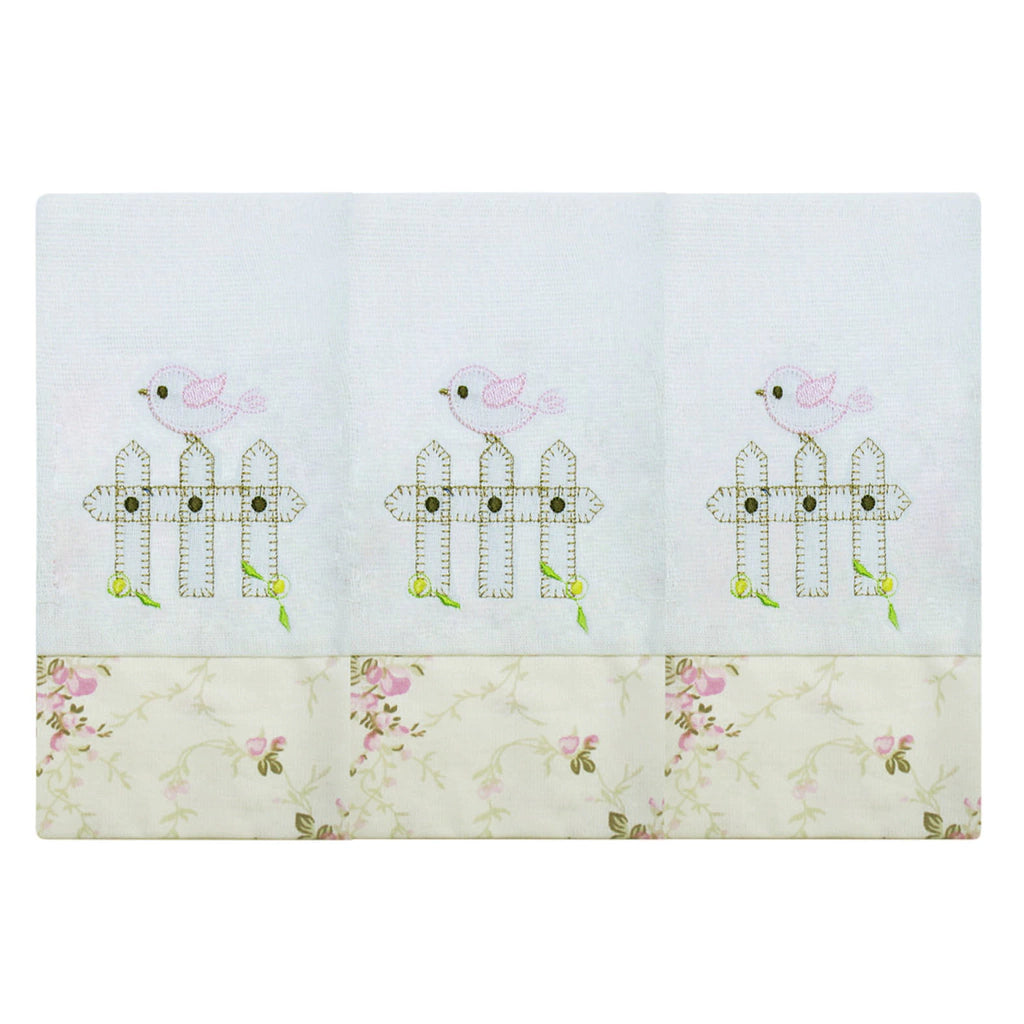 BABETE BORDADA 03 PÇS - CAMPONESA