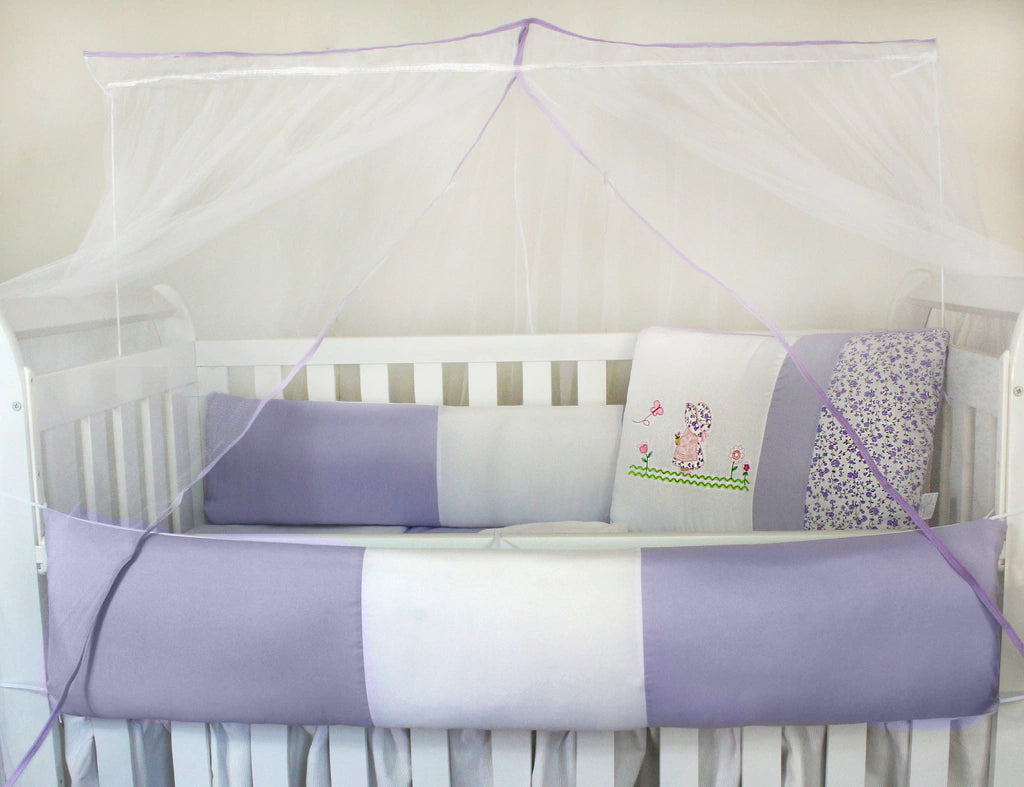 KIT KIDS COM MOSQUITEIRO COMUM 07 PEÇAS - CAMPONESA LILÁS