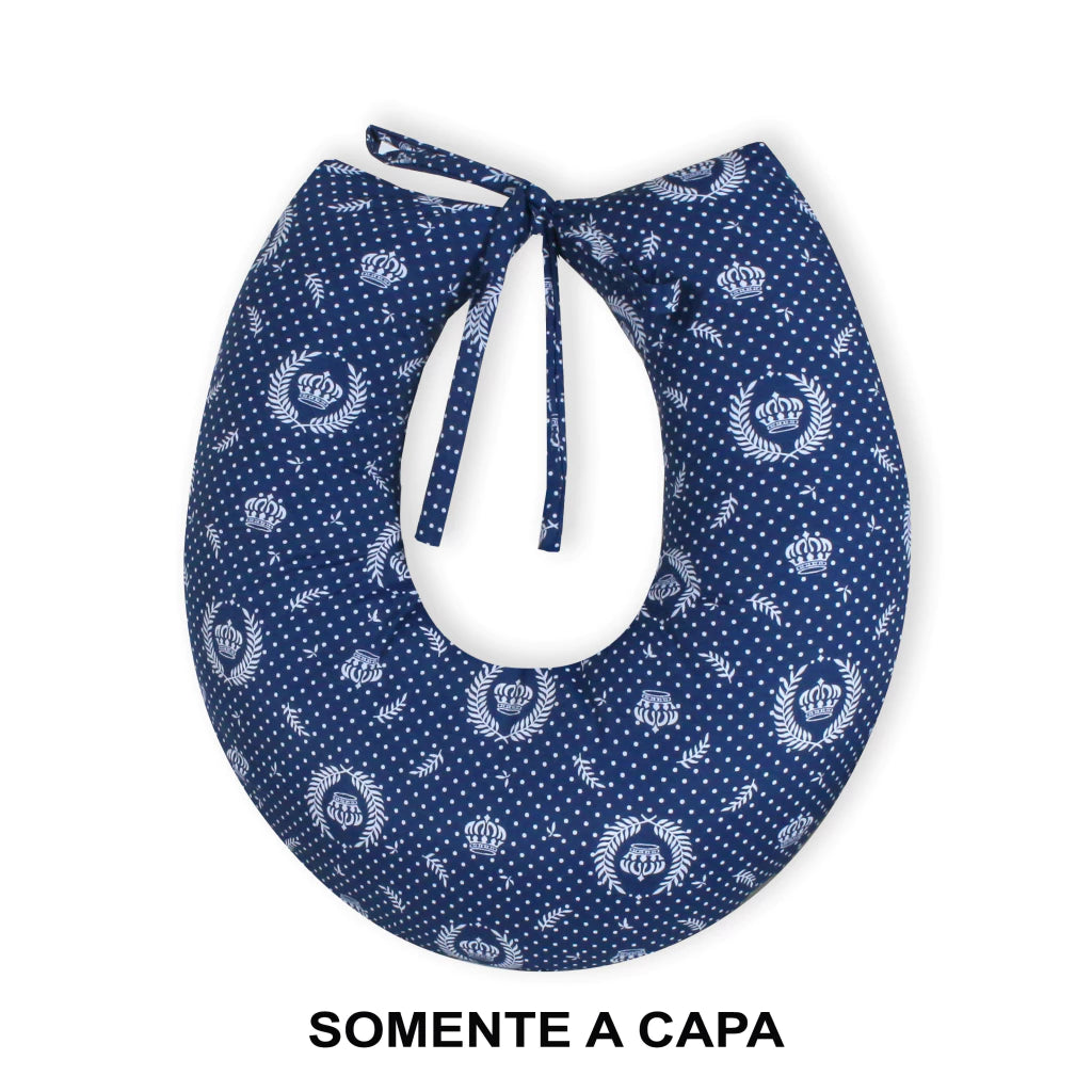 Capa De Almofada Amamentação Mt - Nobreza Marinho Com Branco