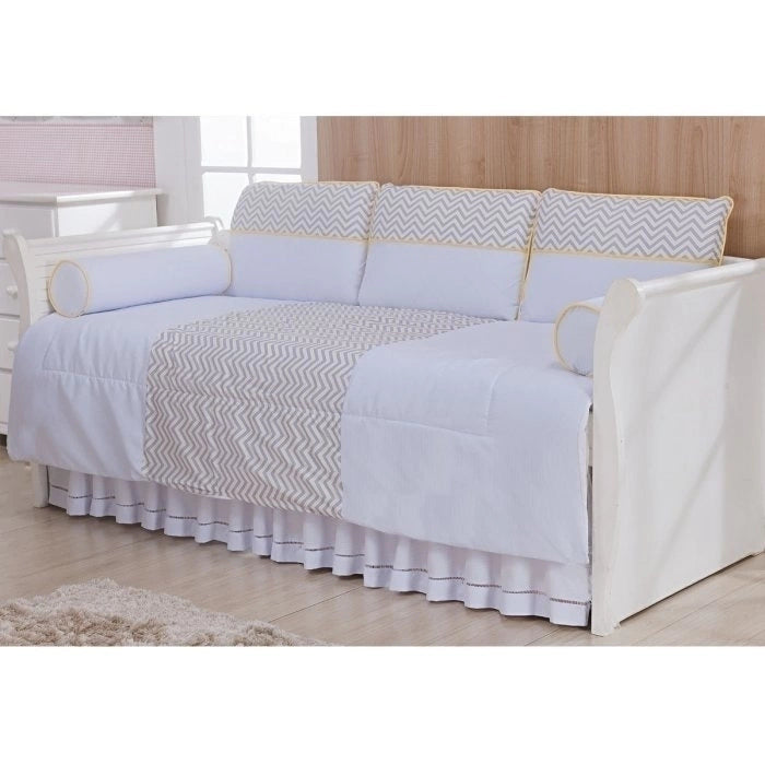 KIT BICAMA 06 PÇS 100% ALG. - CHEVRON AMARELO