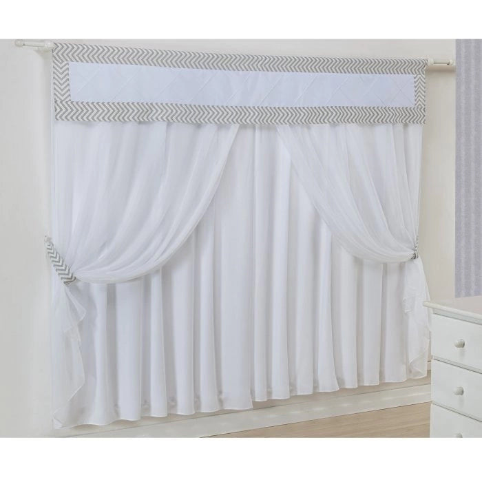 CORTINA DE VOIL - CHEVRON AMARELO