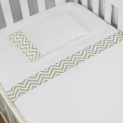 JG. DE LENÇOL AMERIC. 03 PÇ - CHEVRON AMARELO