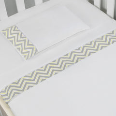 JG. DE LENÇOL AMERIC. 03 PÇ - CHEVRON AMARELO