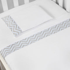 JG. DE LENÇOL AMERIC. 03 PÇ - CHEVRON AZUL