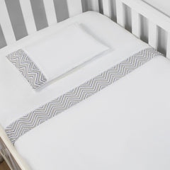 JG. DE LENÇOL AMERIC. 03 PÇ - CHEVRON MARINHO