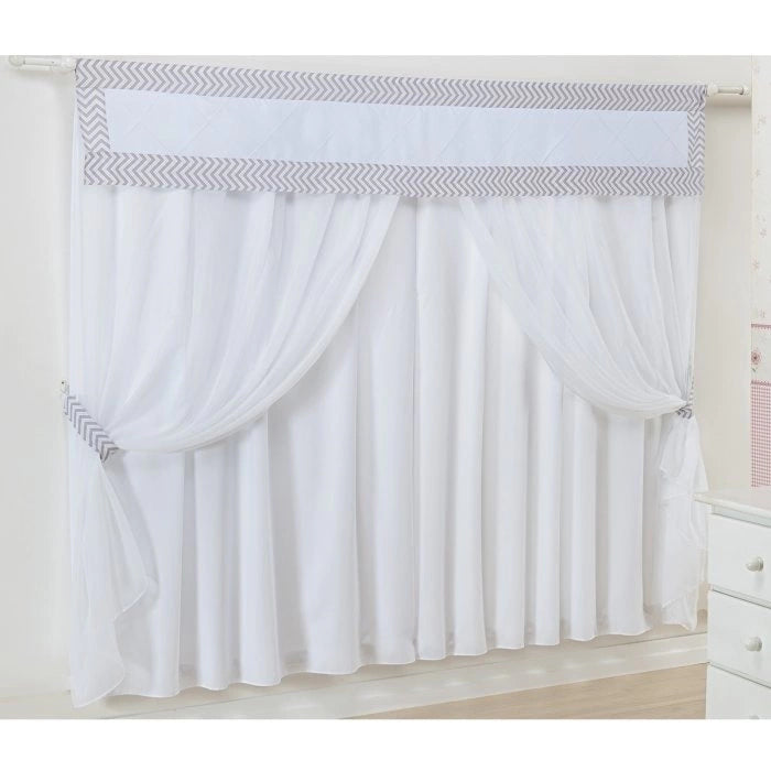 CORTINA DE VOIL - CHEVRON ROSA