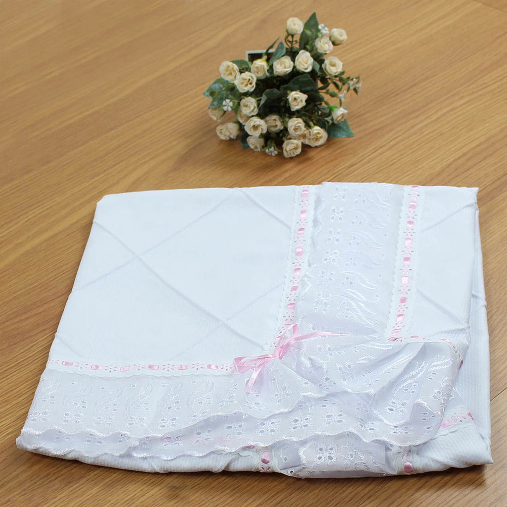 MANTA DE PIQUET C/ LASIE 100% ALGODÃO - CHEVRON ROSA