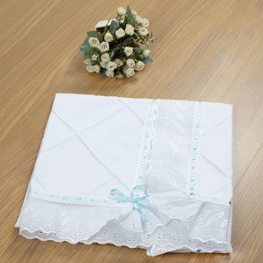 MANTA DE PIQUET C/ LASIE 100% ALGODÃO - CHEVRON TIFFANY