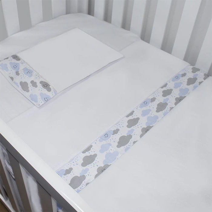 JG. DE LENÇOL AMERIC. 03 PÇS - CHUVA DE ENÇÃO AZUL