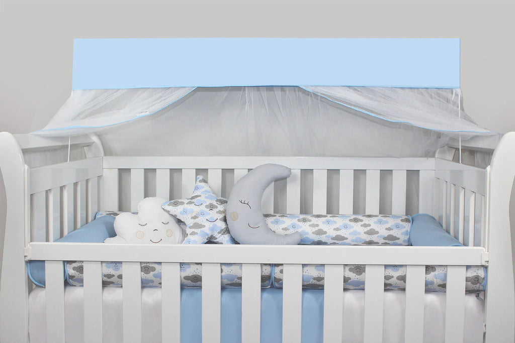 KIT DE BERÇO ROLL - CHUVA DE BENÇÃO AZUL