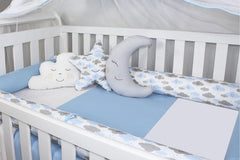 KIT DE BERÇO ROLL - CHUVA DE BENÇÃO AZUL