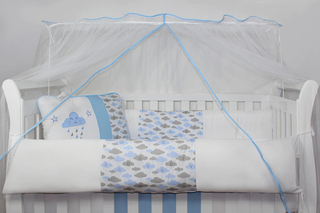 KIT DE BERÇO KID´S - CHUVA DE BENÇÃO AZUL