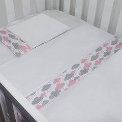 JG. DE LENÇOL AMERIC. 03 PÇ - CHUVA DE BENÇÃO ROSA