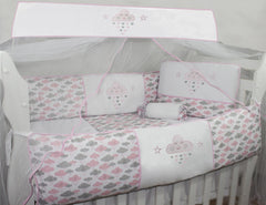 KIT DE BERÇO GLAMOUR 09 PEÇAS - CHUVA DE BENÇÃO