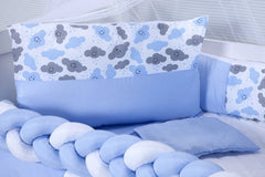 KIT BERÇO AMERICANO 11 PEÇAS CLASSIC MICROFIBRA - CHUVINHA AZUL BEBÊ