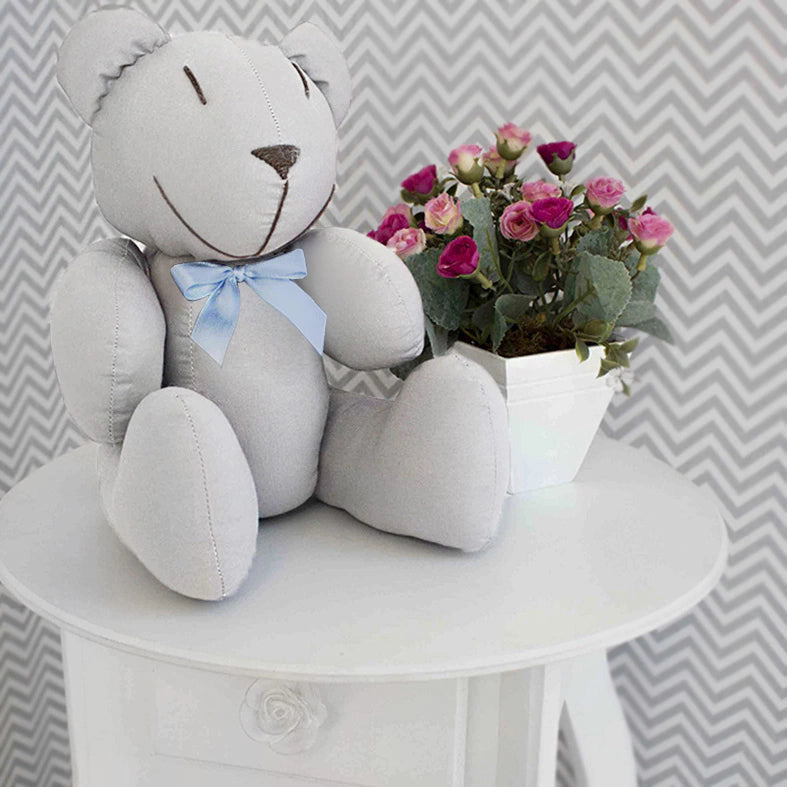 URSINHO COM LAÇO - CINZA E AZUL