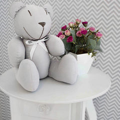 URSINHO COM LAÇO - CINZA E BRANCO